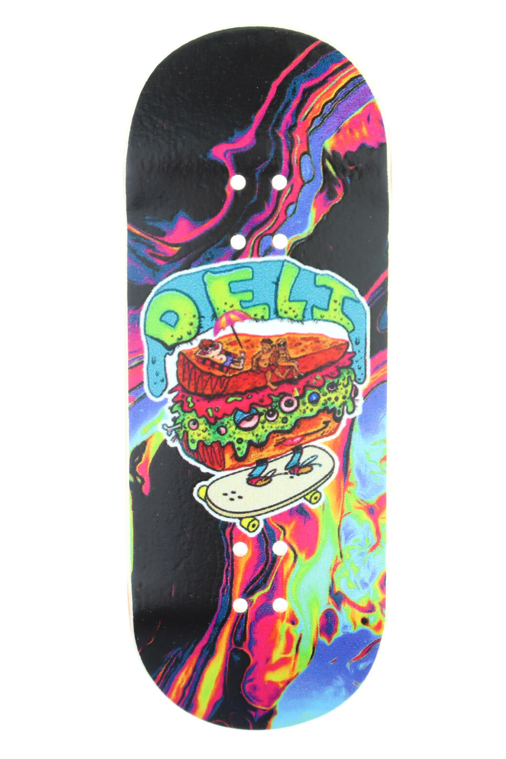 Deli Skatewich Oilspill Wooden Fingerboard Deck Skull Fingerboards