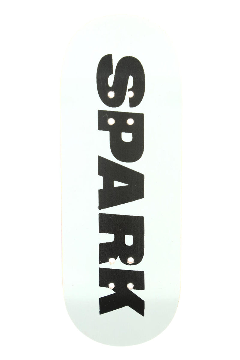 Spark - Brand Logo White Graphic Deck (34mm) - Skull Fingerboards