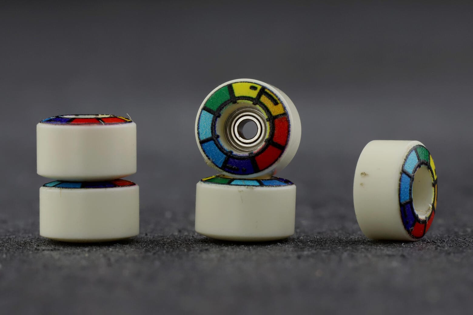 Dirty FB illPills - Rainbow Graphic Tip Urethane Fingerboard Wheels (70D  Street Shape)