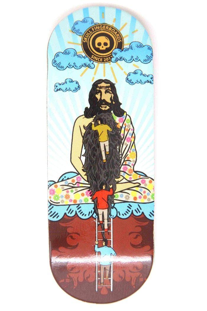 Hippie Jesus Wooden Fingerboard Graphic Deck (34mm) - Skull Fingerboards