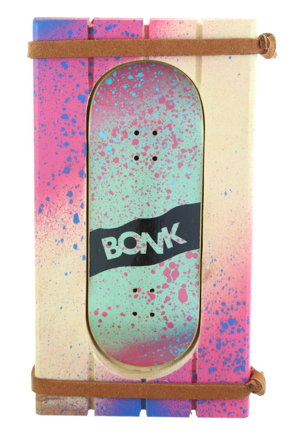 Bonk - Pink Splatter Logo Fingerboard Deck (34mm)