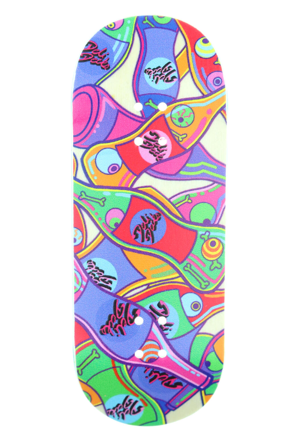 Deli Drink Up Wooden Fingerboard Deck (RANDOM PLY COLOUR) Skull
