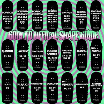 Goo - Yeti Head Squared Goothrax Shape Graphic Deck - Skull Fingerboards