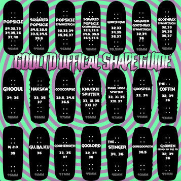 Goo - 80s Fiend Gwarsaw Shape Graphic Deck (35mm) - Skull Fingerboards