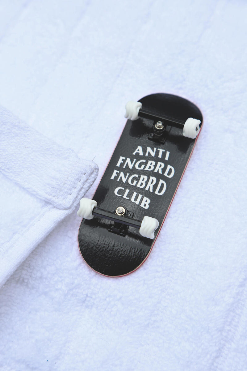 Deli - AFBFBC Black Wooden Fingerboard Deck (34mm) - Skull Fingerboards