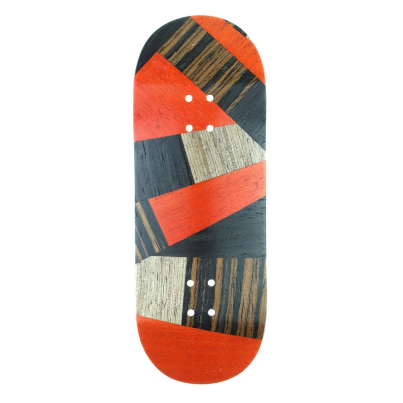 Mckenzie - Orange Abstract Split Ply Fingerboard Deck (34mm - Mid Shape)