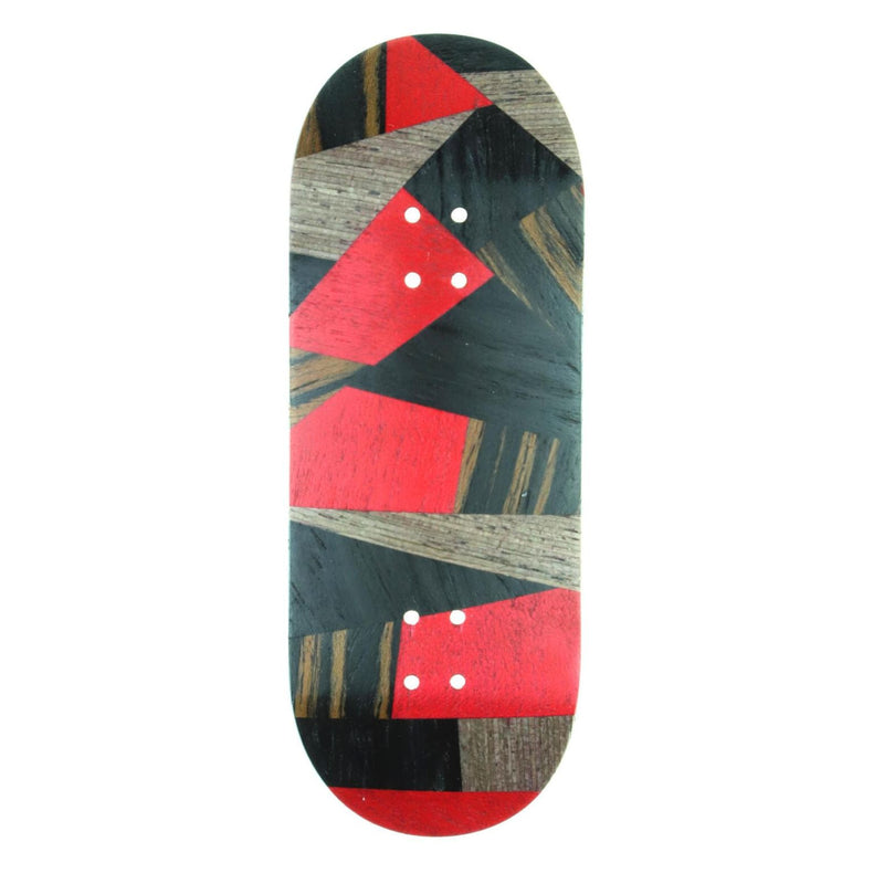 Mckenzie - Red Abstract Split Ply Fingerboard Deck (34mm - Mid Shape)