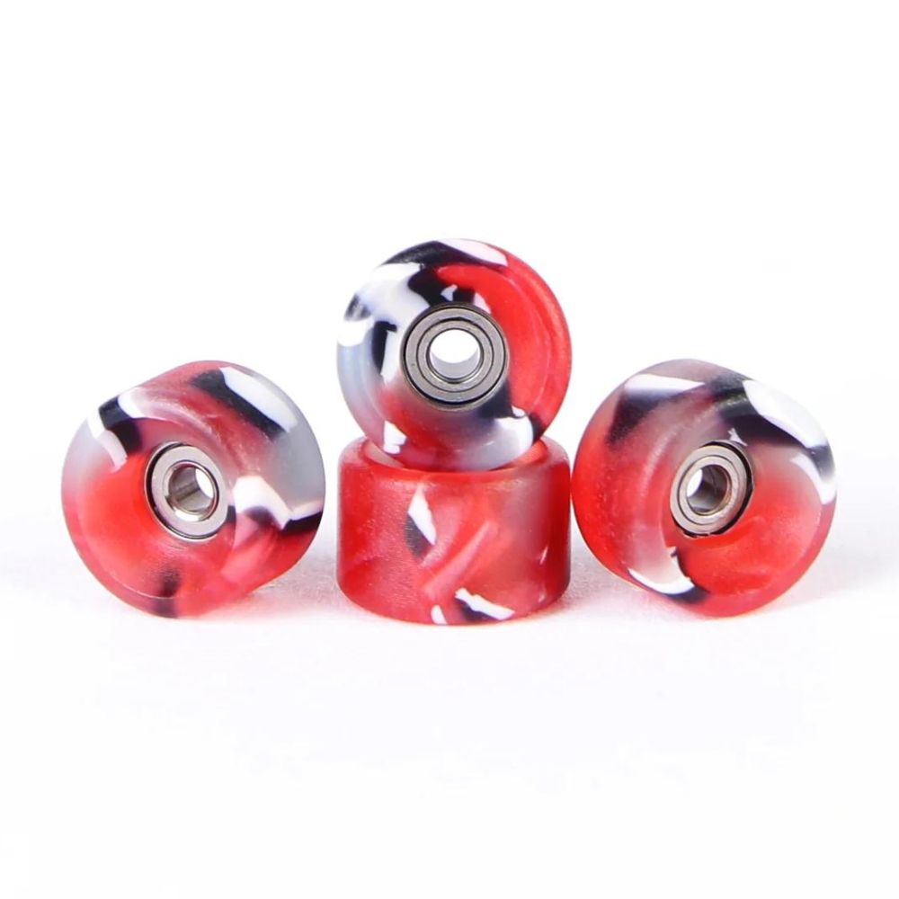 Obsius - Red/Black Urethane Wheels (75D Bowl Shape) | Skull Fingerboards