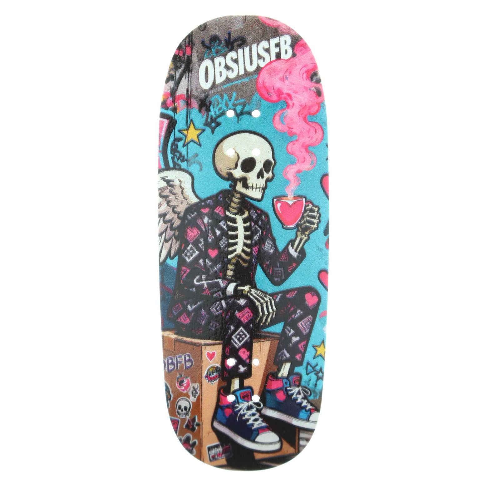 Obsius - Loving Skull Graphic Deck (34.5mm) | Skull Fingerboards