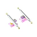 Oxygen - Pro Fingerboard Trucks Chrome/Pink (34mm) - Skull Fingerboards