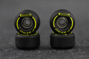 Piro P-Zero Black Real Wear Graphic Performance Wheels - Skull Fingerboards