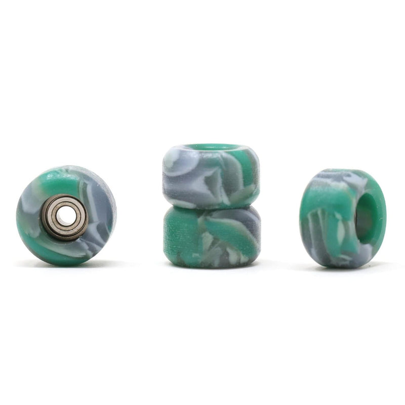 Skull - Green/Grey Multi Swirl Single Bearing Wheels - Skull Fingerboards