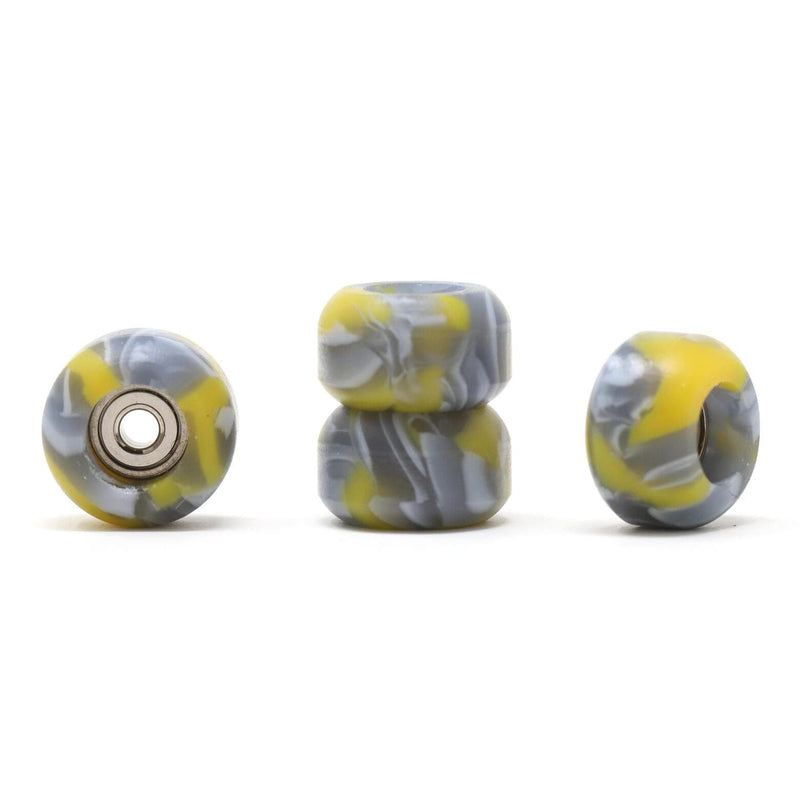 Skull - Yellow/Grey Multi Swirl Single Bearing Wheels - Skull Fingerboards