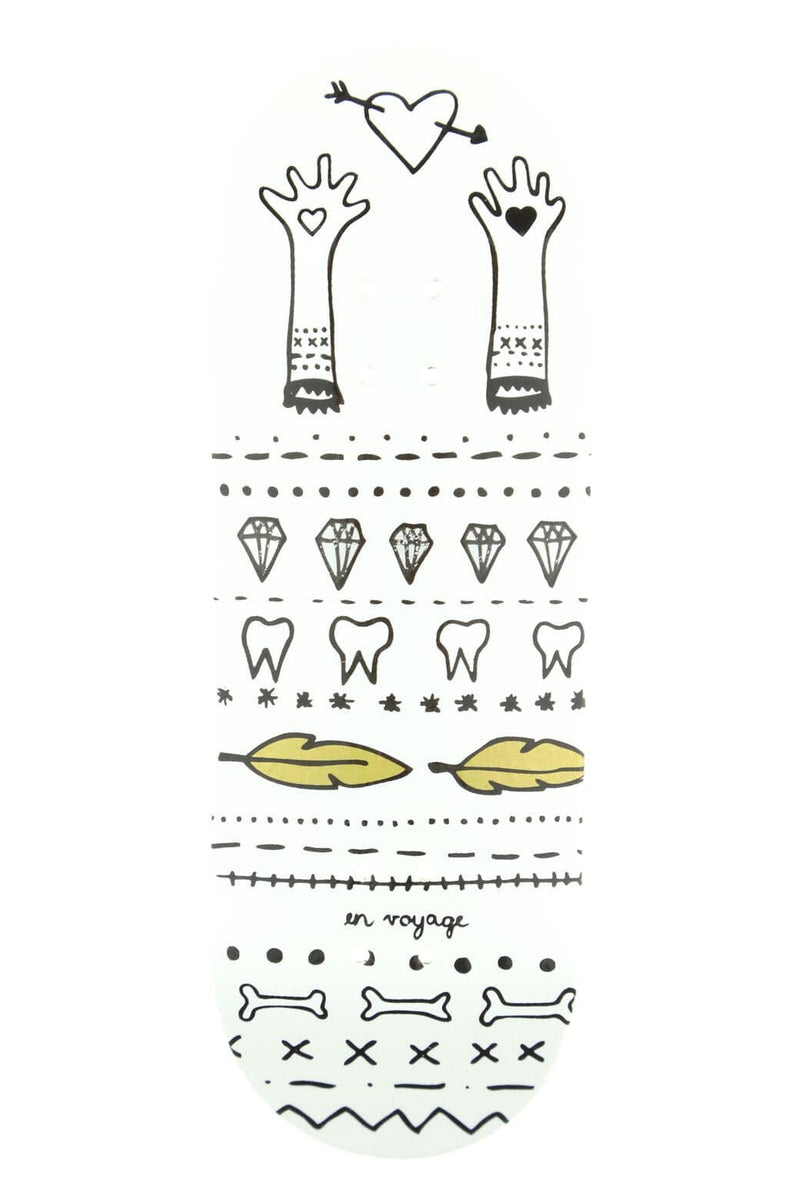 BerlinWood - "EnVoyage" Metallic Glove - Hearts" Graphic Deck (33.3mm) - Skull Fingerboards