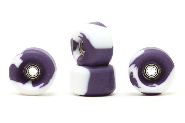 DK - Purple/White Swirl Urethane Wheels (Bowl Shape) - Skull Fingerboards