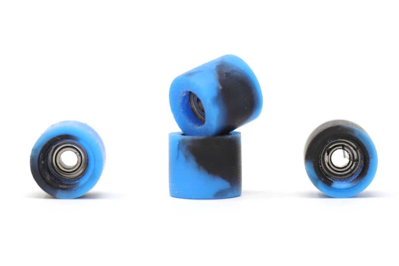 Elastico - Blue/Black Swirl Urethane Wheels (70D Cores) - Skull Fingerboards