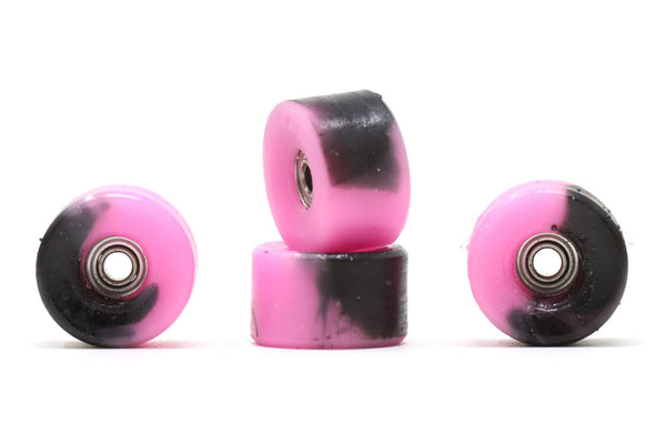 Elastico - Light Pink/Black Swirl Urethane Wheels (70D Bowl Shape) - Skull Fingerboards