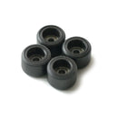 Flatface Dual Durometer Bearing Wheels - Black/Black - Skull Fingerboards