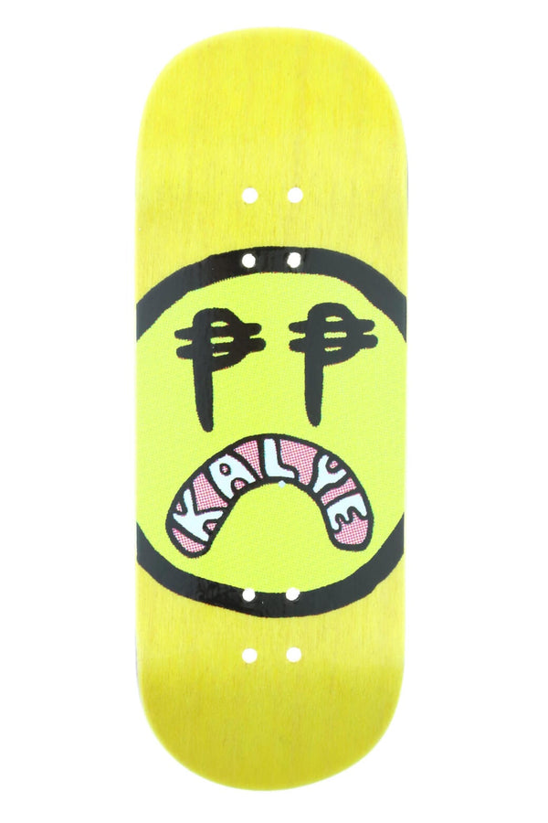 Kalye - OG Logo Yellow Graphic Deck (34mm) - Skull Fingerboards
