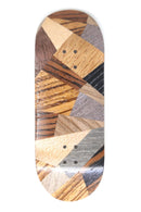 Mckenzie - Brown Abstract Split Ply Fingerboard Deck (34mm) - Skull Fingerboards