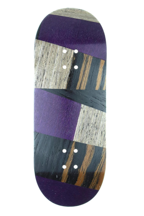 Mckenzie - Purple Abstract Split Ply Fingerboard Deck (34mm - Mid Shape) - Skull Fingerboards