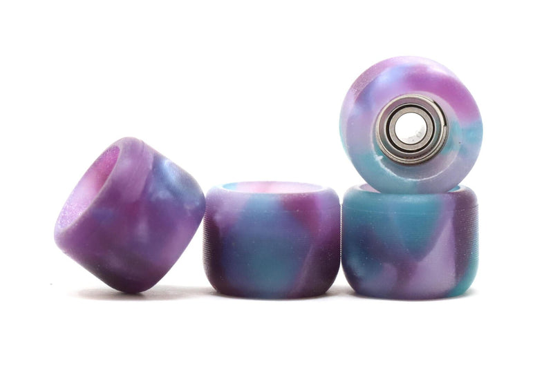 Obsius - Purple/Green Urethane Wheels (75D Minis) - Skull Fingerboards