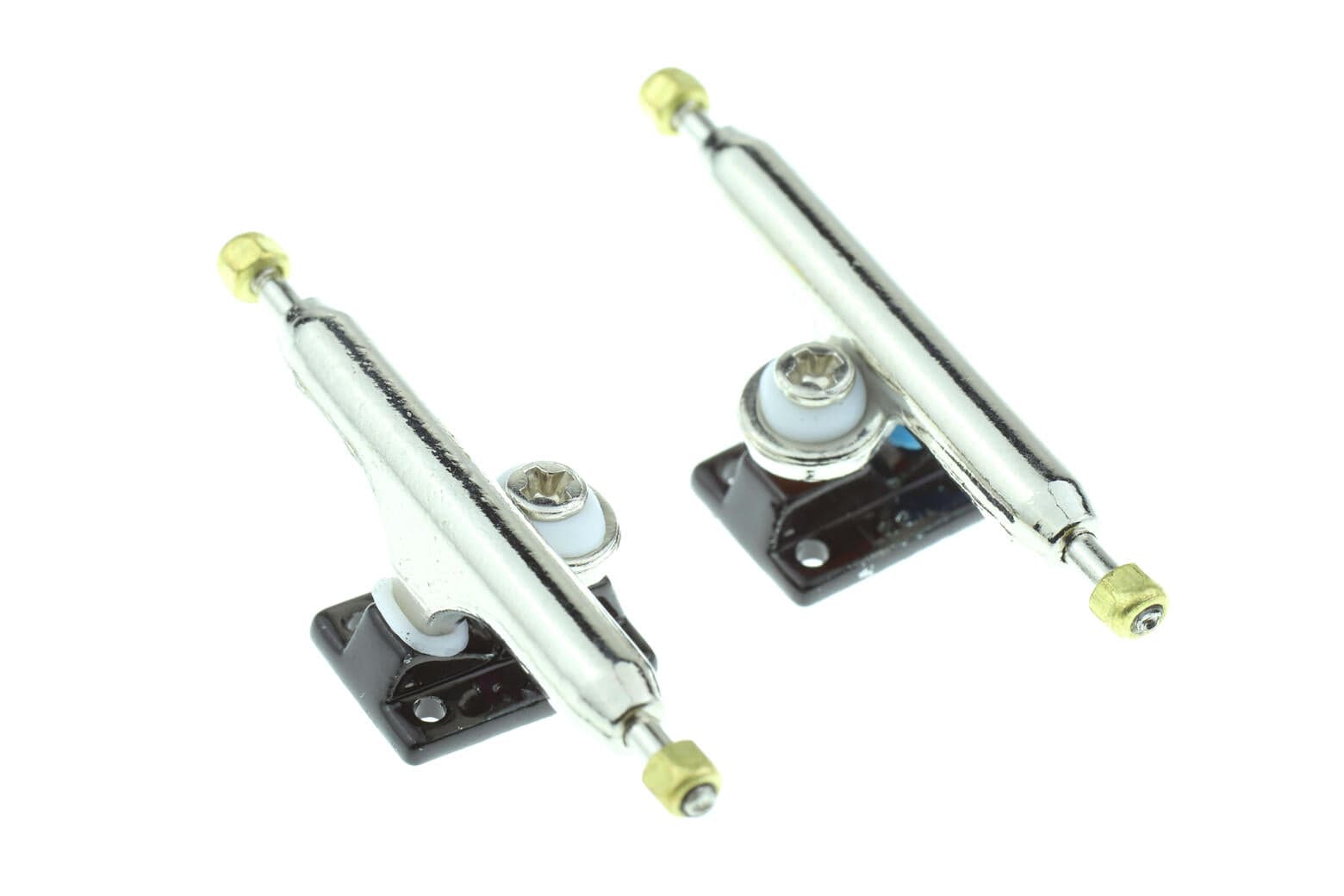 Oxygen Single Axle Pro Trucks Chrome/Black (34mm) Skull Fingerboards