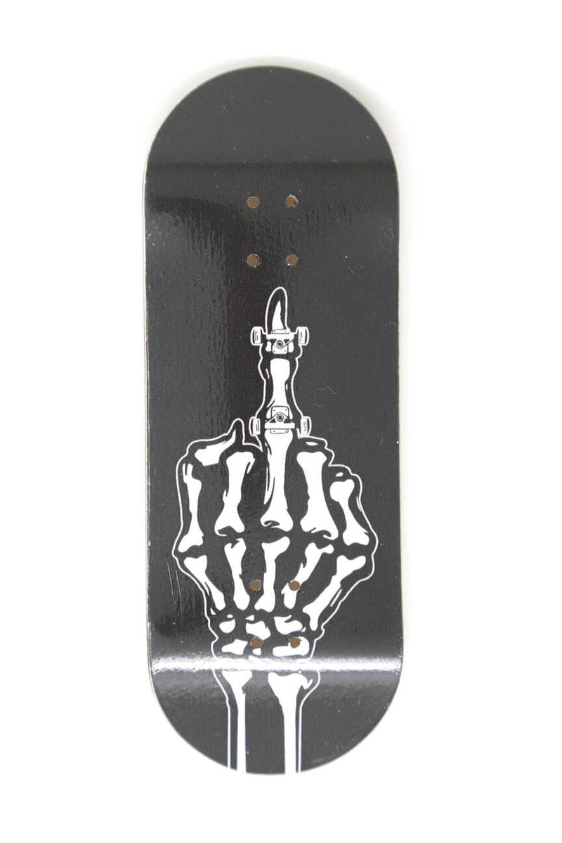 F**K YOU Black Edition Wooden Fingerboard Graphic Deck (34mm) - Skull Fingerboards