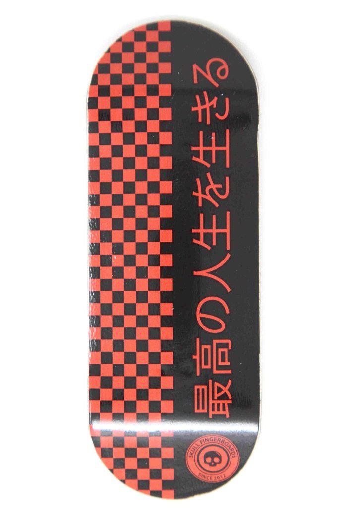 Japan Red Edition Wooden Fingerboard Graphic Deck (34mm) - Skull Fingerboards