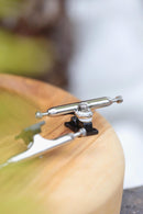 Skull Pro Trucks Chrome/Black (34mm) - Single Axle // 6 Lock Nuts - Skull Fingerboards