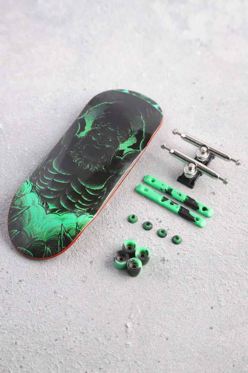Skull Swirl Board Rails (Green/Black) - Skull Fingerboards
