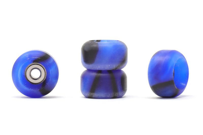 Skull - Blue/Black Swirl Pro CNC Single Bearing Wheels - Skull Fingerboards
