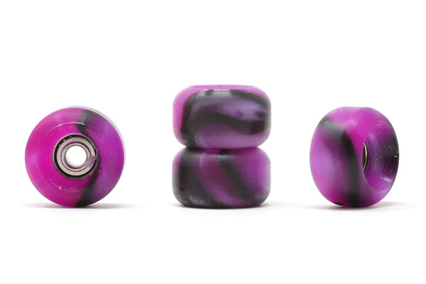 Skull - Purple/Black Swirl Pro CNC Single Bearing Wheels - Skull Fingerboards